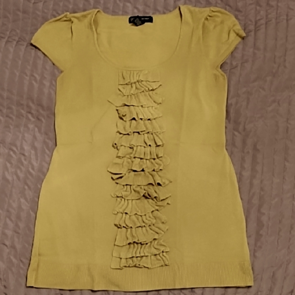 Yellow Ruffled Women's Top